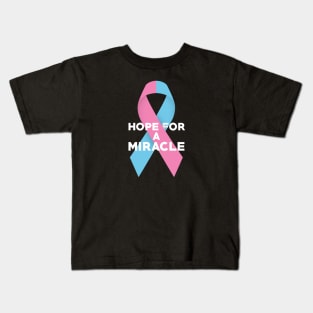 Hope For A Miracle Pink Blue Ribbon Kids T-Shirt